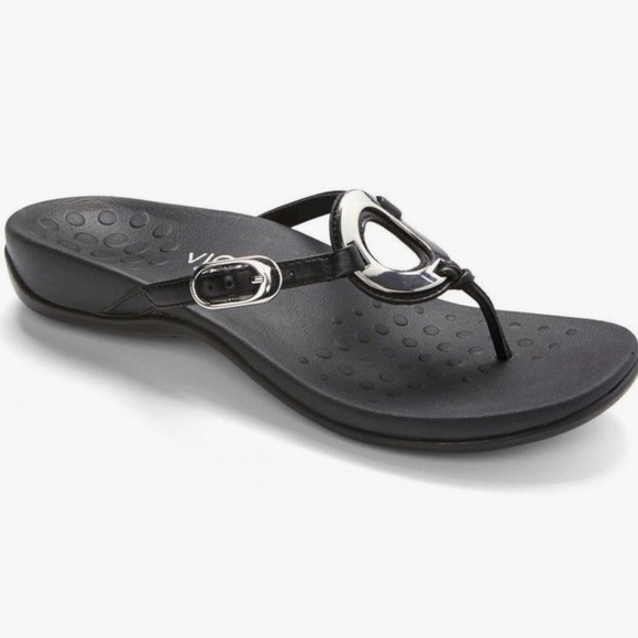 Vionic Black Sandals Size8 with Supportive Ladies Slip On Orthotic Insole - Picture 1 of 9